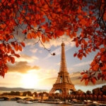 Πίνακας σε καμβά EIFFEL'S AUTUMN LEAVES