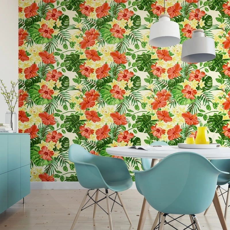 Αυτοκόλλητη Ταπετσαρία τοίχου HIBISCUS FLOWERS