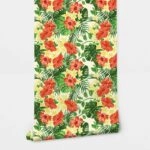 Αυτοκόλλητη Ταπετσαρία τοίχου HIBISCUS FLOWERS