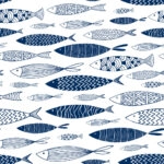 Πίνακας σε καμβά FISH PATTERN 1