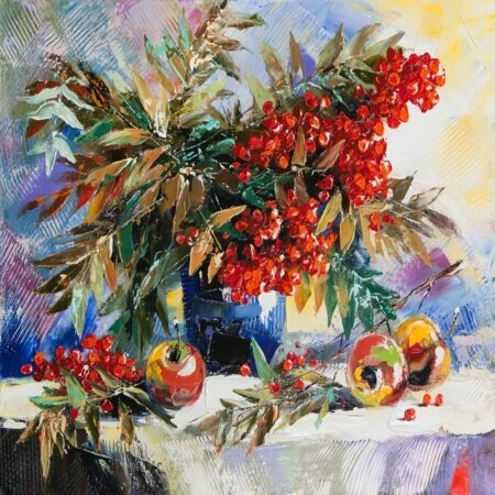 Πινακας σε καμβά FLOWERS WITH FRUIT - Floral - Λουλουδια Sticky 4