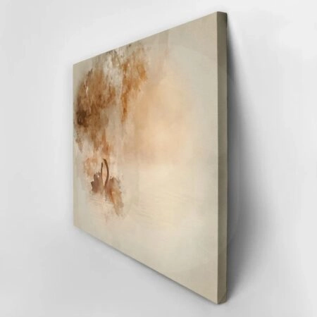 Πινακας σε καμβά FOGGY LAKE SWANS - Αφηρημενα και Abstract Sticky 2
