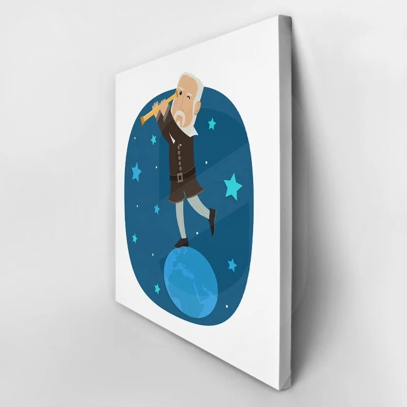 Πίνακας σε καμβά GALILEO CARTOON LOOKING STARS