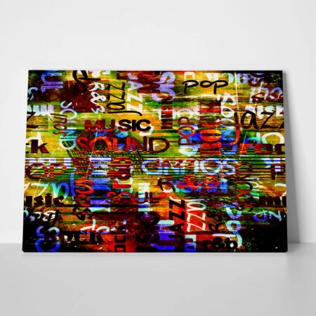 Πινακας σε καμβά GRAFFITI MUSIC - Typography