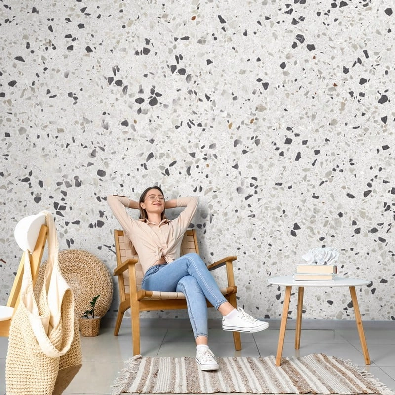 Αυτοκόλλητη Ταπετσαρία τοίχου GREY TONES TERRAZZO