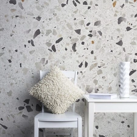 Αυτοκόλλητη Ταπετσαρία τοίχου GREY TONES TERRAZZO - Απομίμηση υλικών Sticky 1