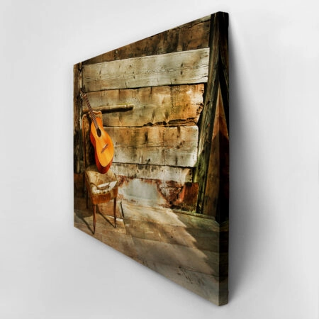 Πινακας σε καμβά GUITAR CHAIR - Κιθαρα Sticky 2