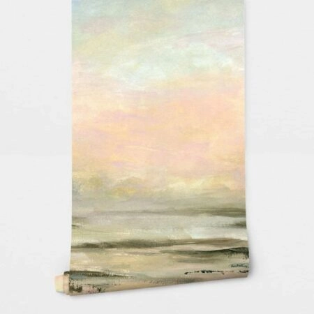 Αυτοκόλλητη Ταπετσαρία τοίχου HAND DRAWN SUNSET BEACH LANDSCAPE - Τοπία Sticky 2