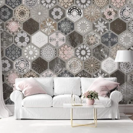 Αυτοκόλλητη Ταπετσαρία τοίχου HEXAGON TILES - Μοτίβα