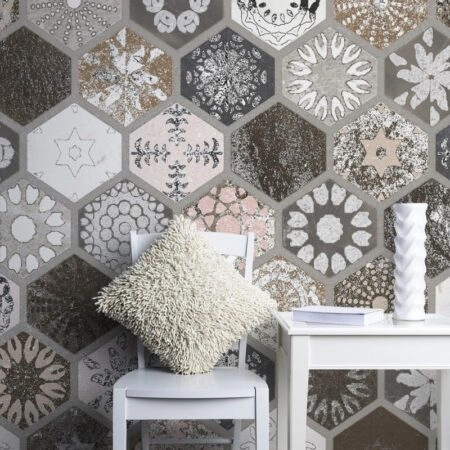 Αυτοκόλλητη Ταπετσαρία τοίχου HEXAGON TILES - Μοτίβα Sticky 1