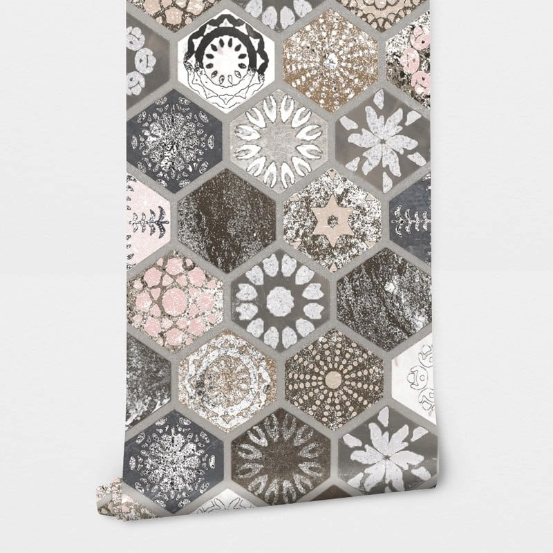 Αυτοκόλλητη Ταπετσαρία τοίχου HEXAGON TILES