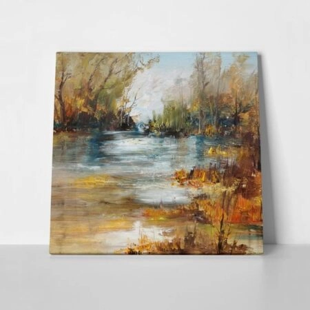 Πίνακας σε καμβά LAKE FOREST PAINTING - Λιμνες - Ποταμια