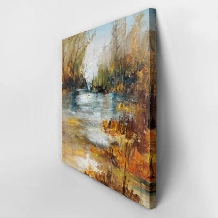 Πίνακας σε καμβά LAKE FOREST PAINTING - Λιμνες - Ποταμια Sticky 2
