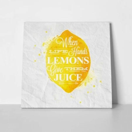 Πινακας σε καμβά LEMON - Typography και Χαρτες