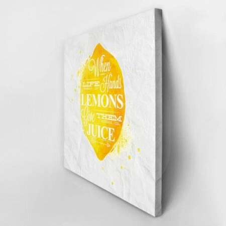 Πινακας σε καμβά LEMON - Typography και Χαρτες Sticky 2
