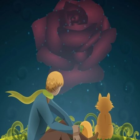 Πινακας σε καμβά LITTLE PRINCE ROSE FOX - Παιδικοι και set Sticky 4