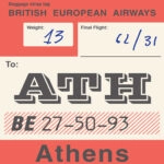 Πίνακας σε καμβά LUGGAGE TAG ATHENS