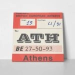 Πίνακας σε καμβά LUGGAGE TAG ATHENS