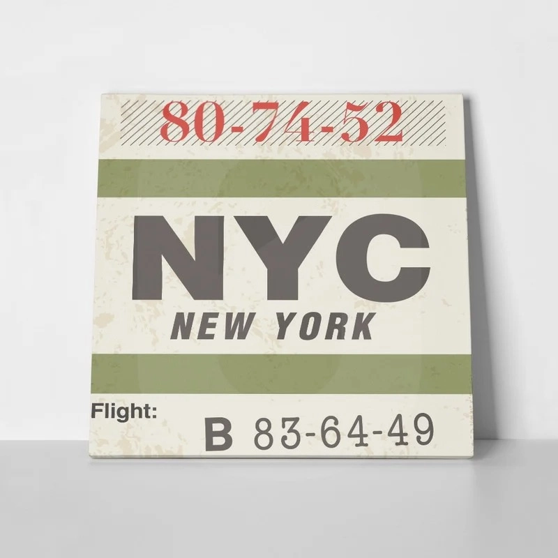 Πίνακας σε καμβά LUGGAGE TAG NEW YORK