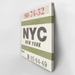 Πίνακας σε καμβά LUGGAGE TAG NEW YORK