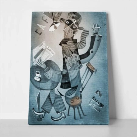 Πινακας σε καμβά MAN IN A HAT - Αφηρημενα και Abstract