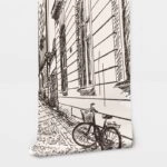 Αυτοκόλλητη Ταπετσαρία τοίχου OLD CITY SKETCH