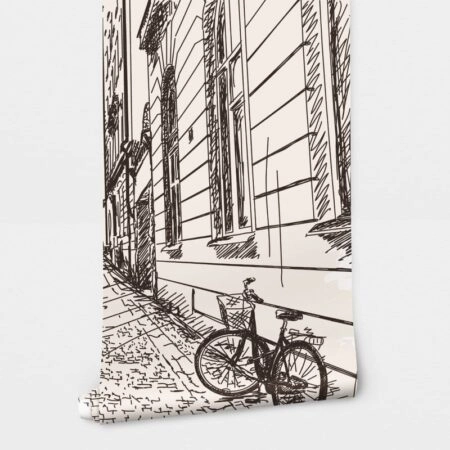 Αυτοκόλλητη Ταπετσαρία τοίχου OLD CITY SKETCH - Χάρτες - Πόλεις Sticky 2