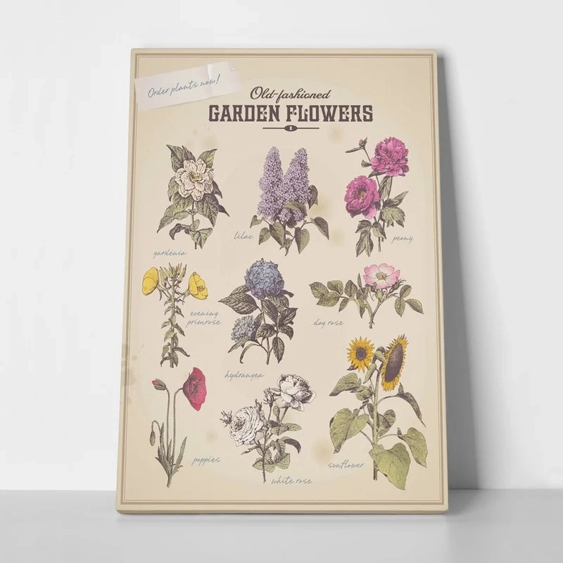 Πινακας σε καμβά OLD FASHIONED FLOWERS