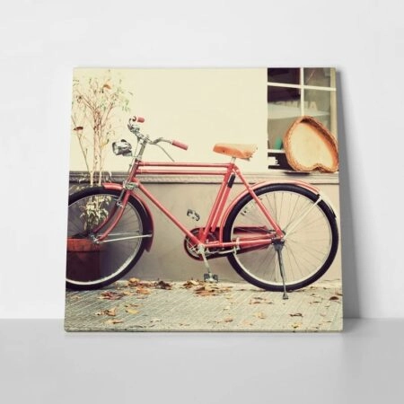 Πίνακας σε καμβά OLD RED BIKE - Ποδηλατα