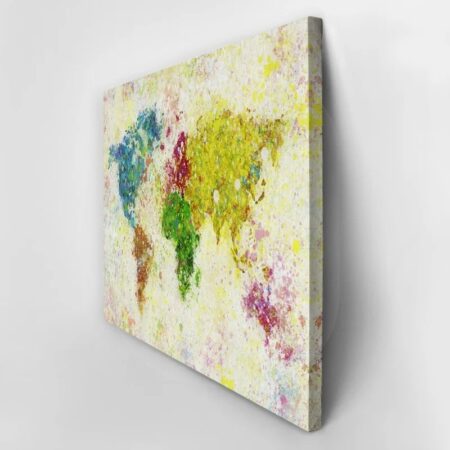 Πινακας σε καμβά PAPER PAINTING WORLD MAP - Χαρτες Sticky 2