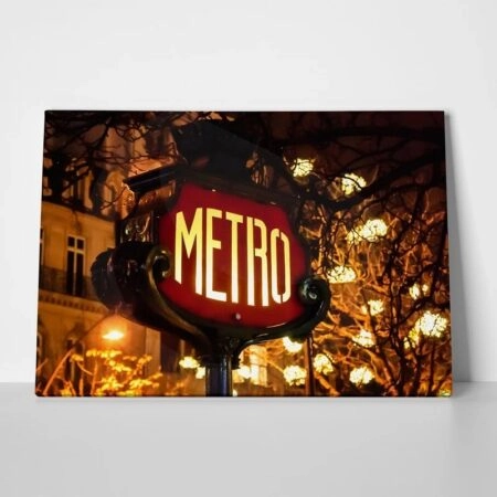 Πινακας σε καμβά PARIS METRO - Vintage