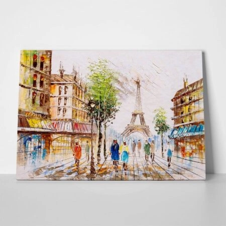 Πινακας σε καμβά PARIS STREET VIEW OIL PAINTING 2 - Παρισι