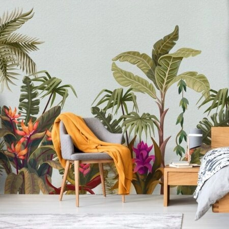 Αυτοκόλλητη Ταπετσαρία τοίχου PASTEL TROPICAL FOREST - Tropical