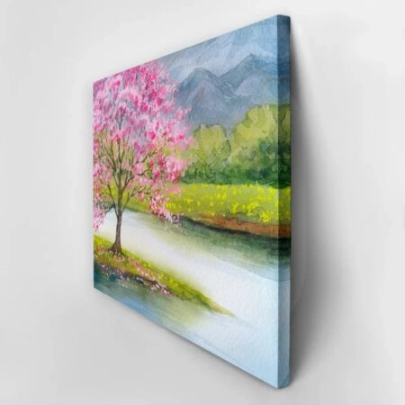 Πινακας σε καμβά PEACH SEEDLING ON MIST ISLAND - Υπαιθρος Sticky 2