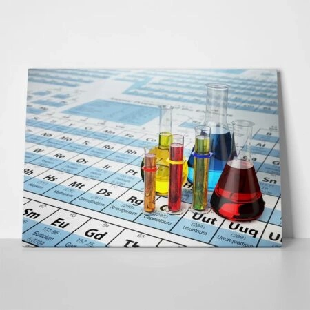 Πινακας σε καμβά PERIODIC TABLE AND LIQUIDS - Επιστημη και Υγεια