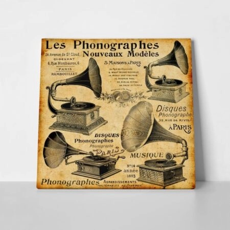 Πίνακας σε καμβά PHONOGRAPHES - Μουσικη