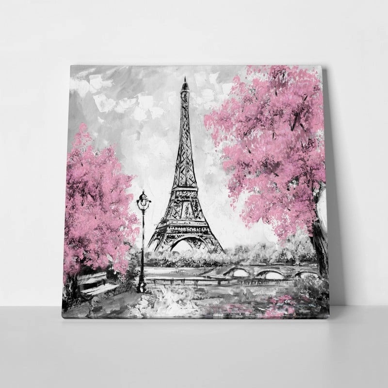 Πίνακας σε καμβά PINK PARIS OIL PAINTING