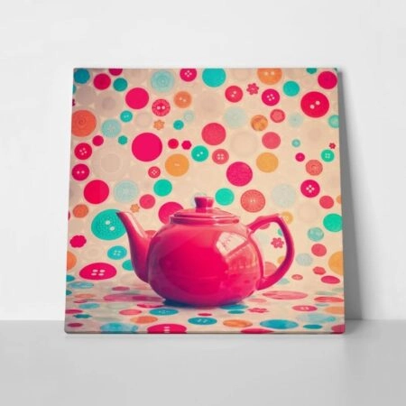 Πίνακας σε καμβά RETRO TEA POT - Vintage