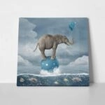Πίνακας σε καμβά SURREAL ELEPHANT IN SEA