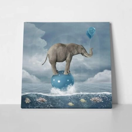 Πίνακας σε καμβά SURREAL ELEPHANT IN SEA - Ελεφαντες