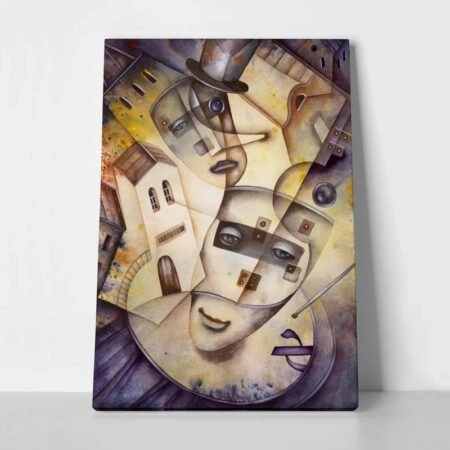 Πινακας σε καμβά THEATER MASKS - Αφηρημενα και Abstract