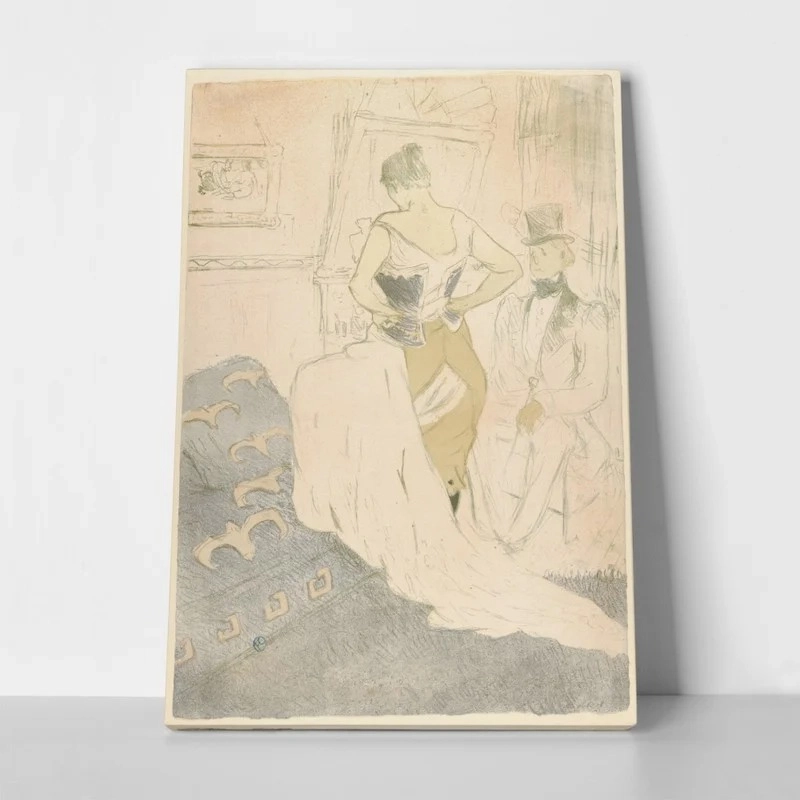 Πινακας σε καμβά TOULOUSE LAUTREC - FASTENING A CORSET
