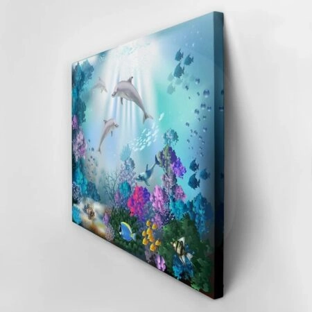 Πινακας σε καμβά UNDERWATER WORLD DOLPHINS - Παιδικοι και set Sticky 2