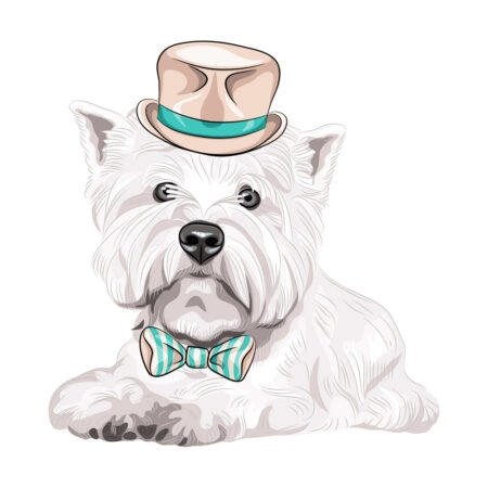 Πίνακας σε καμβά WEST HIGHLAND WHITE TERRIER HIPSTER - Σκυλοι Sticky 4