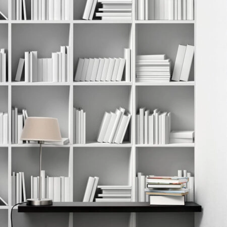 Αυτοκόλλητη Ταπετσαρία τοίχου WHITE BOOKS - Μοτίβα Sticky 1