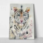 Πινακας σε καμβά WHITE TIGER WATERCOLOR