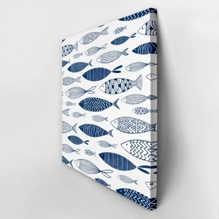 Πίνακας σε καμβά FISH PATTERN 1 - Ψαρια - Ζωα της θαλασσας Sticky 2