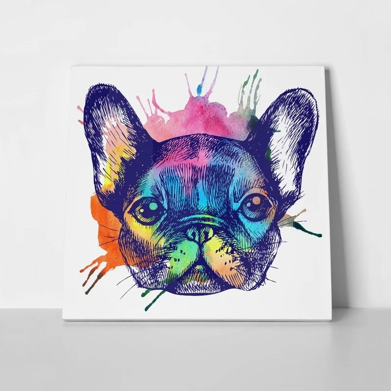 Πίνακας σε καμβά FRENCH BULLDOG HAND DRAWN