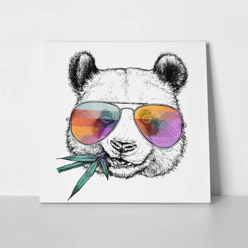 Πίνακας σε καμβά FUNNY PANDA GLASSES
