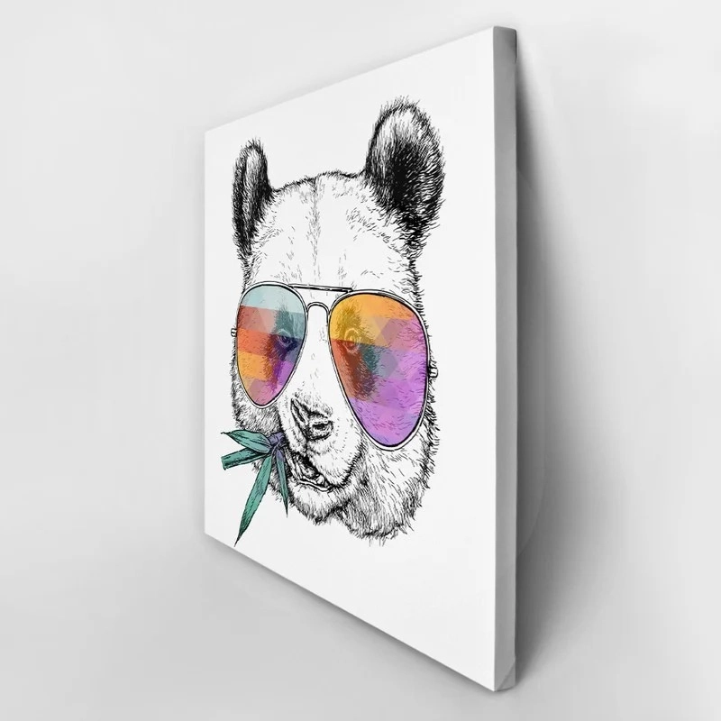 Πίνακας σε καμβά FUNNY PANDA GLASSES
